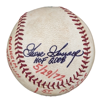 1972 Goose Gossage Game Used, Signed & Inscribed 1st Career Win Game Ball From 05/29/72 Chicago White Sox Vs. California Angels from Rookie Season (Gossage LOA)